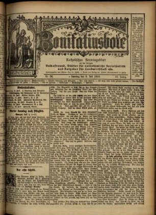 Erste Ausgabe vom Sonntag, den 09. Juli 1916.