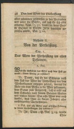 Abschnitt II. Von der Verheissung.