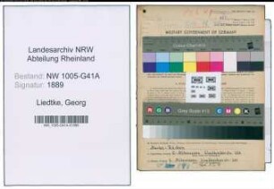 Entnazifizierung Georg Liedtke , geb. 03.10.1920 (Polizist)