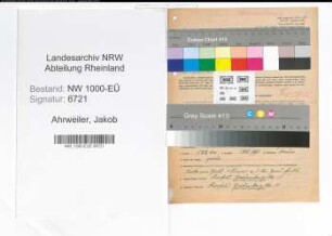 Entnazifizierung Jakob Ahrweiler, geb. 14.11.1896 (Monteur)