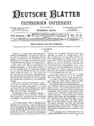 Schulaufsicht und Lehrerbildung : (Schluss)