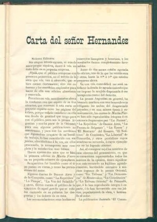 Carta del señor Hernandez