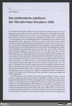 Das ambivalente Jubiläum: die 750-Jahr-Feier Dresdens 1956