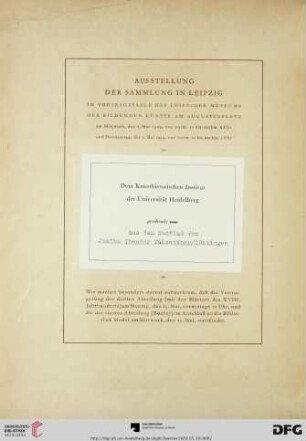 Ausstellung der Sammlung in Leipzig