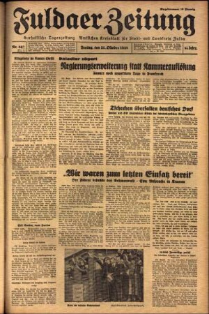 Ausgabe vom Freitag, den 21. Oktober 1938.