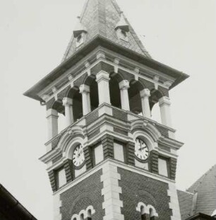 Spremberg. Postamt : Spremberg, Poststraße 1 /Ecke Lange Straße. Postamt (1883), Telegrafenturm 1890). Oberer Teil mit Laterne und Helm