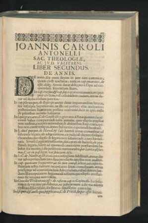 Liber Secundus. De Annis.