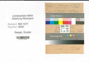 Entnazifizierung Gustav Seeger , geb. 00.00.0000 (Feuerwehrmann)