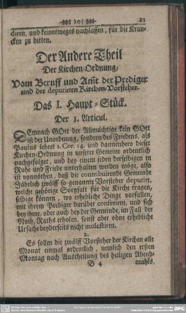 Der Andere Theil Der Kirchen-Ordnung