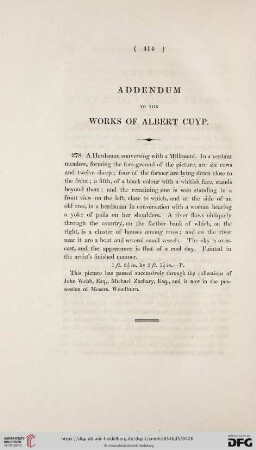 Addendum to the Works of Albert Cuyp