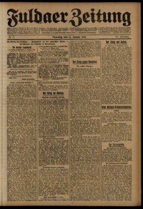 Ausgabe vom Dienstag, den 11. Januar 1916.