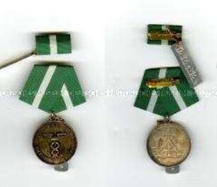 Medaille für treue Dienste in der Zollverwaltung der DDR mit Interimsspange in Silber
