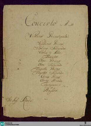 Concertos - Don Mus.Ms. 1645 : vl, orch; a; BacV 249.7