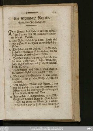 Am Sonntage Rogate. Evangelium Joh. XVI, 23 - 30.