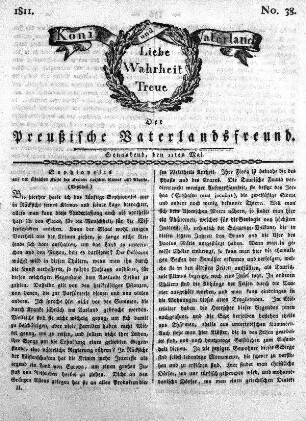 No. 38., vom 11ten Mai