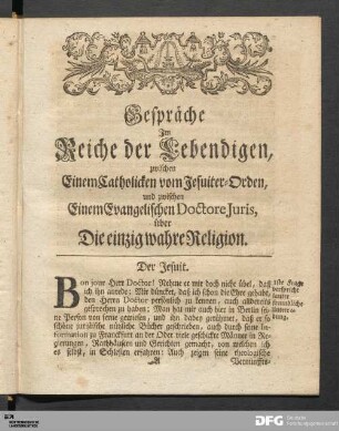 Gespräche im Reiche der Lebendigen...