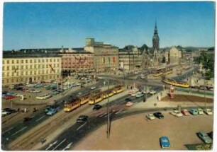 Messestadt Leipzig. Kreuzungspunkt am Friedrich-Engels-Platz