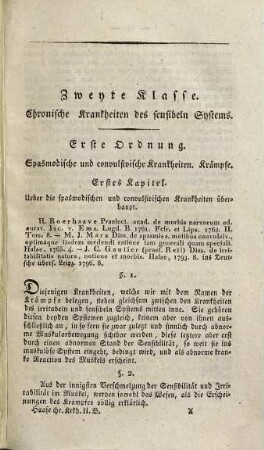 Über die Erkenntniß und Cur der chronischen Krankheiten des menschlichen Organismus. 2, Die chronischen Krankheiten des sensiblen Systems