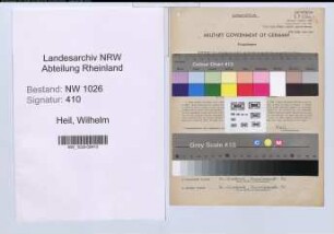 Entnazifizierung Wilhelm Heil , geb. 26.09.1892 (Behoerdenangestellter)