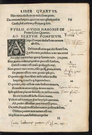 Publii Ovidii Nasonis De Ponto Liber Quartus.