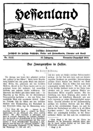 Nr. 21/22, November-Doppelheft 1918