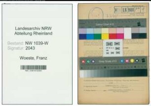 Entnazifizierung Franz Woeste , geb. 03.02.1891 (Postsekretaer)