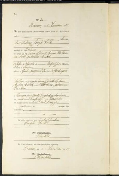 Sterberegister Standesamt Bremen