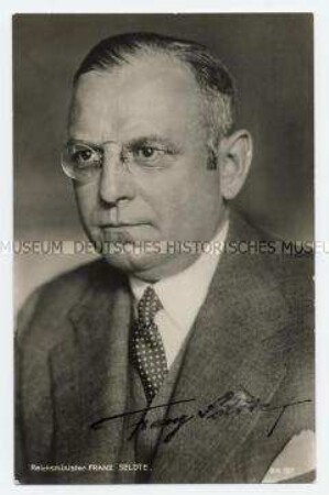 Handsigniertes Porträt-Foto von Stahlhelm-Führers Franz Seldte