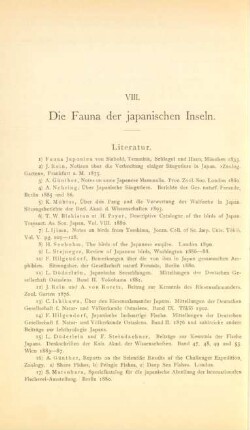 VIII. Die Fauna der japanischen Inseln