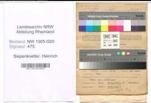 Entnazifizierung Heinrich Siepenkoetter , geb. 11.04.1913 (Tischler)