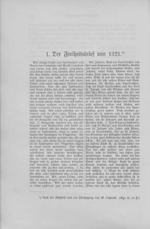 1. Der Freiheitsbrief von 1321.