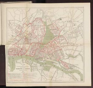 Plan zur Veranschaulichung der Sielsysteme der Städte Hamburg und Altona.