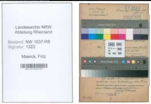 Entnazifizierung Fritz Mawick , geb. 16.01.1901 (Inspektor)