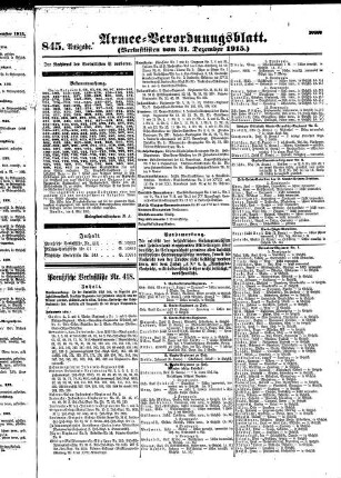 845. Ausgabe. Freitag, 31. Dezember 1915