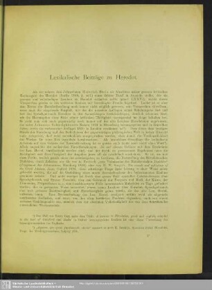 Lexikalische Beiträge zu Herodot