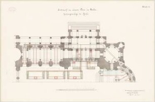 Berliner Dom Schinkelwettbewerb 1884: Teilgrundriss mit Heizungsanlage