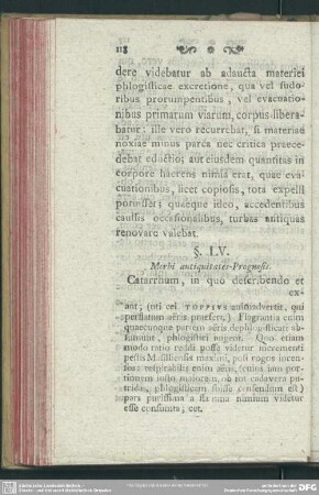 §. LV. Morbi antiquitates-Prognosis