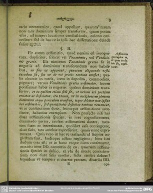 §. II. Aestimatio quotuplex ea, et quae in dubio sit, explicatur