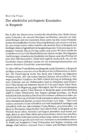 Der allerhöchst priviligierte Kramladen in Bergstedt