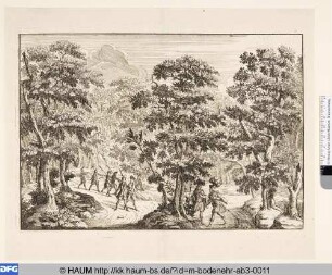 Wald mit Kriegern, Bühnenbild zu 'Camillo Generoso'