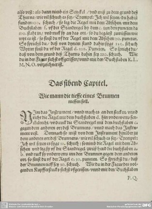 Das sibend Capitel. Wie mann die tieffe eines Brunnen messen soll.