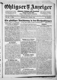 Ohligser Anzeiger : Ohligser Zeitung und Tageblatt ; einzige in Ohligs erscheinende Tageszeitung