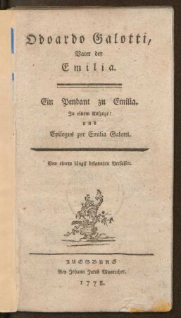 Odoardo Galotti, Vater der Emilia