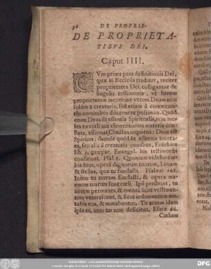 De Proprietatibus Dei. Caput IIII.