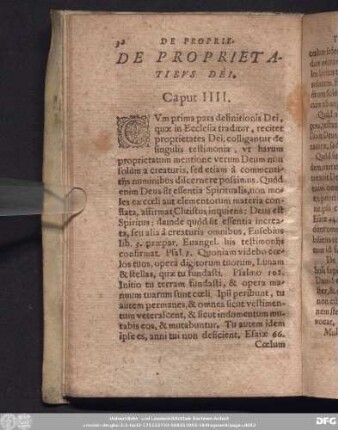 De Proprietatibus Dei. Caput IIII.