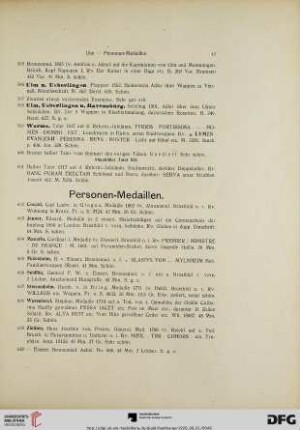 [Personen-Medaillen, Miscellanea] (Nr. 602-615)