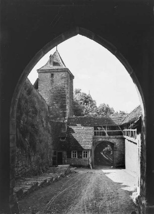 Rothenburg ob der Tauber, Kobolzeller Tor : Rothenburg ob der Tauber. Blick ins Kobolzeller Tor