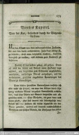 Viertes Kapitel. Von der Kur, besonders durch die Viszeralklystiere