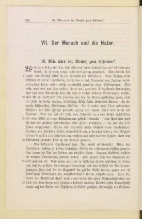 VII. Der Mensch und die Natur
