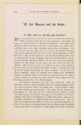 VII. Der Mensch und die Natur